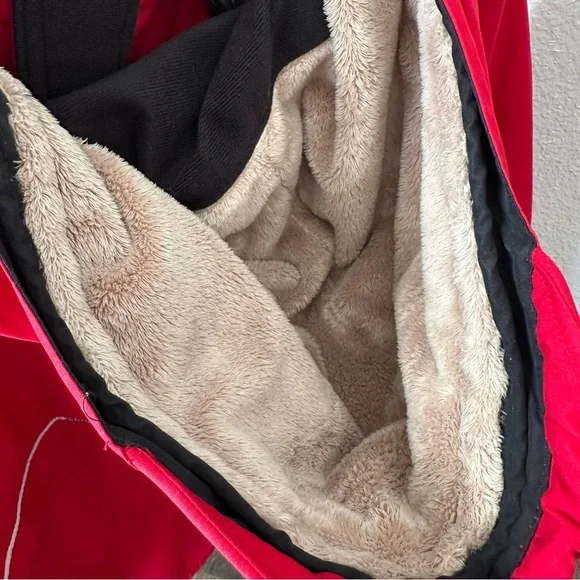 Tommy Hilfiger US Ski Team Men Sherpa Lined Red Parka Hooded Ski Jacket vintage